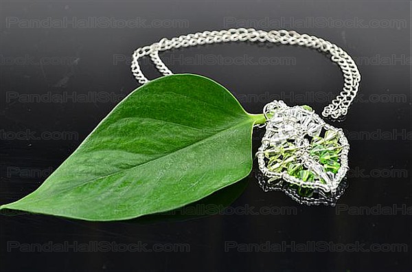handmade necklace of leaf-shape